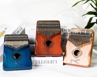 Piano de polegar Kalimba personalizado de 17 teclas, presente Mbira portátil