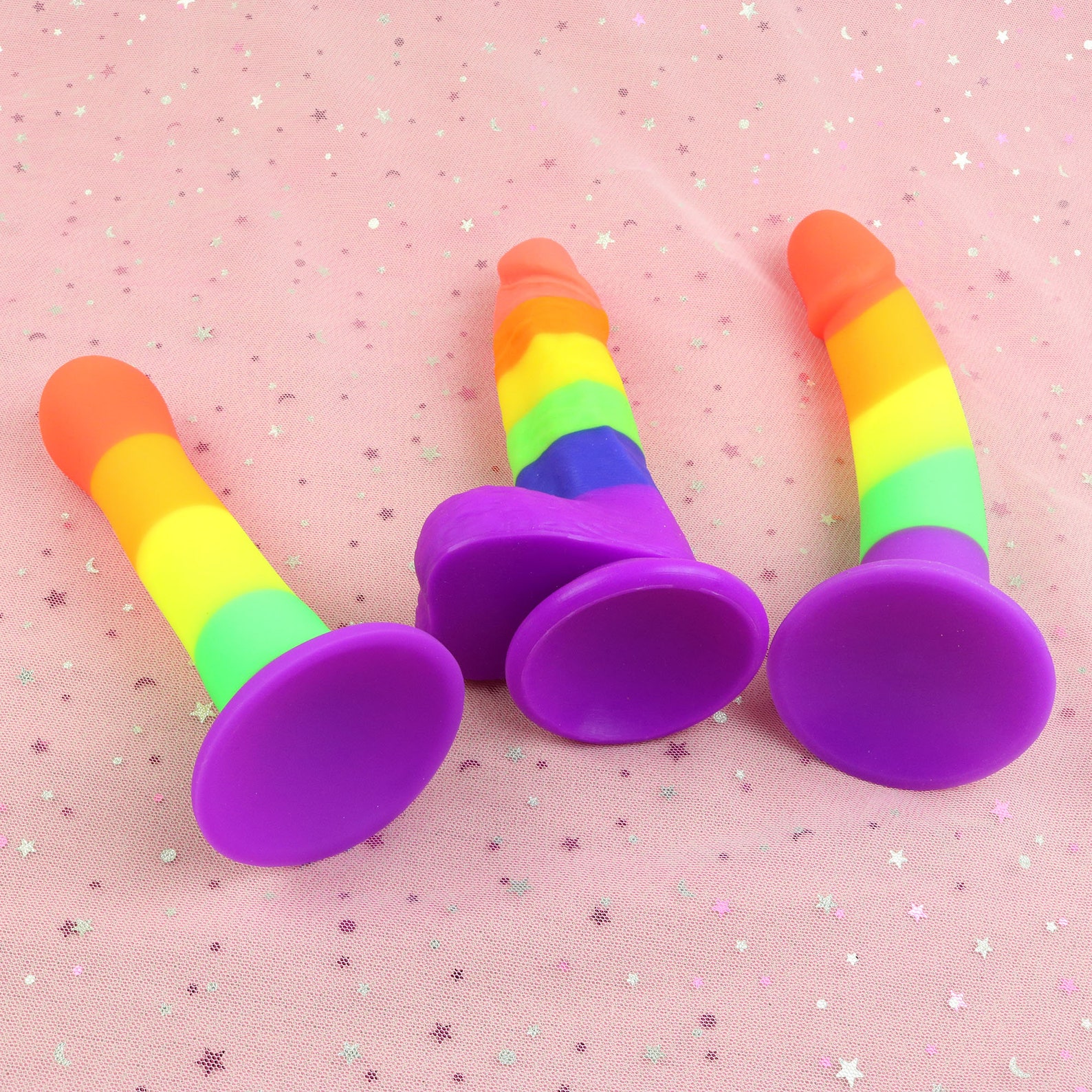 Realistic Rainbow DildoRainbow Colored Dildo With Strong | Etsy