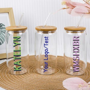 Customized Glass Tumbler,Bridesmaid Gift,Iced Coffee Tumbler,Maid Of Honor Gift,Bridesmaid Proposal,Bachelorette Party,Can use Logo