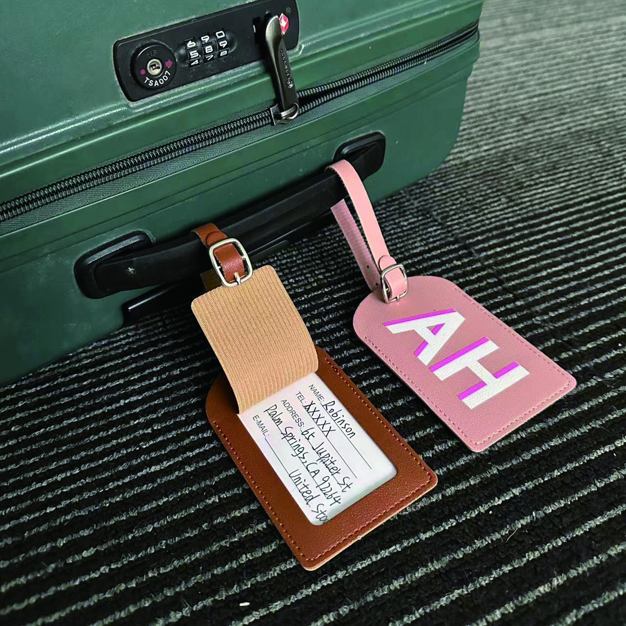 Custom Luggage Tag Personalized Leather Luggage Tag Shadow
