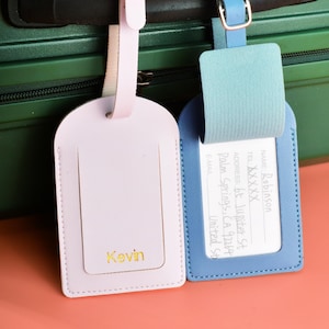 Customized Hot Stamping Luggage tag Personalized Monogrammed PU Leather Luggage Tags Bridesmaid Gift Gift Idea Wedding Gifts