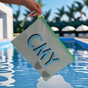 Schatten-Monogramm Pool Tasche Personalisierte nasse Tasche SPF Tasche Benutzerdefinierte Strandtasche Brautjungfern Geschenk für Bachelorette Brautpartybevorzugung Abschlussgeschenk