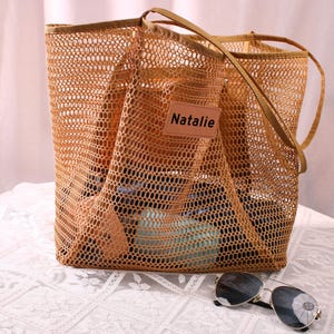 Große Stroh Strandtasche,Handgewebte Peshtemal Strandtasche,Einkaufstasche,übergroße Strandtasche mit Taschen,Mesh Reisetasche,Geschenk Brautjungfer