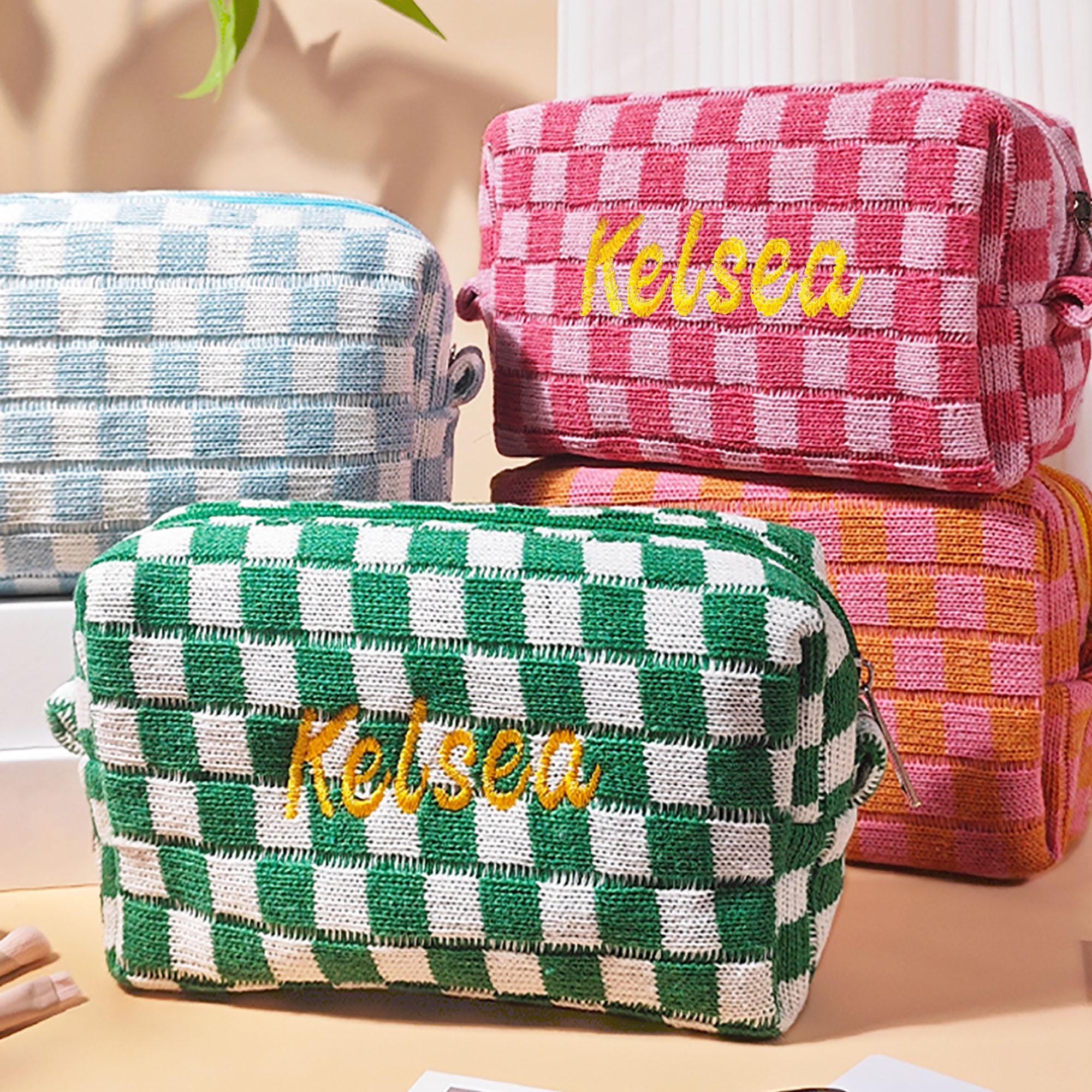Personalized Embroidery Toiletry Bag,make up bag,bridesmaid gifts,Custom Travel Makeup Bag,Large Capacity Storage Bag, Bridesmaid Makeup Bag