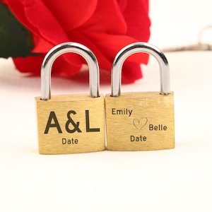 Personalised Engraved Padlock, Brass Couples Gift Idea,Customised Love Lock Wedding Gift,Wedding,Annivesary Gift,Present Love Lock