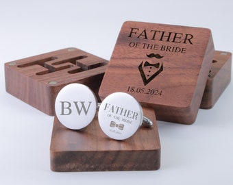 Father of the Bride Gift, Custom Engraved Cufflinks, Daughter's Wedding Gift for Father, Father's Day Gift, Wedding Day Cufflinks