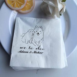 Tovaglioli da cocktail personalizzati per cani con foto di animali domestici + nome Tovaglioli per matrimonio personalizzati per cani Tovaglioli personalizzati per gatti per decorazioni di compleanno per cani da matrimonio