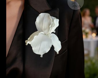 Handmade Iris Flower Brooch, Adjustable Petals, Elegant Fabric Flower Brooch, Special Flower Brooch, Keepsake, Unique Gift for Him and Her