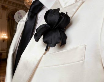 Handmade Iris Brooch, Adjustable Flower Lapel Pin, Unique Gift for Him & Her, Elegant Flower Brooch, Keepsake