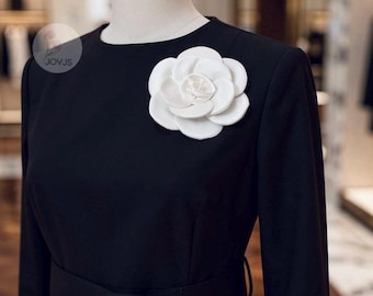 Large Silk Camellia Brooch, Elegant Flower Pin, Classic Flower Brooch for Women, Unique Gifts for Her