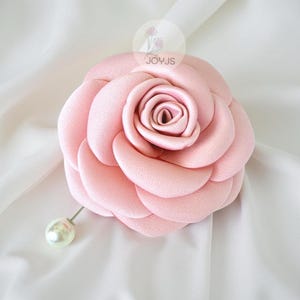 Matte Silk Camellia flower brooch, Elegant flower brooch, flower brooch for women, flower brooch for suit, bag charm