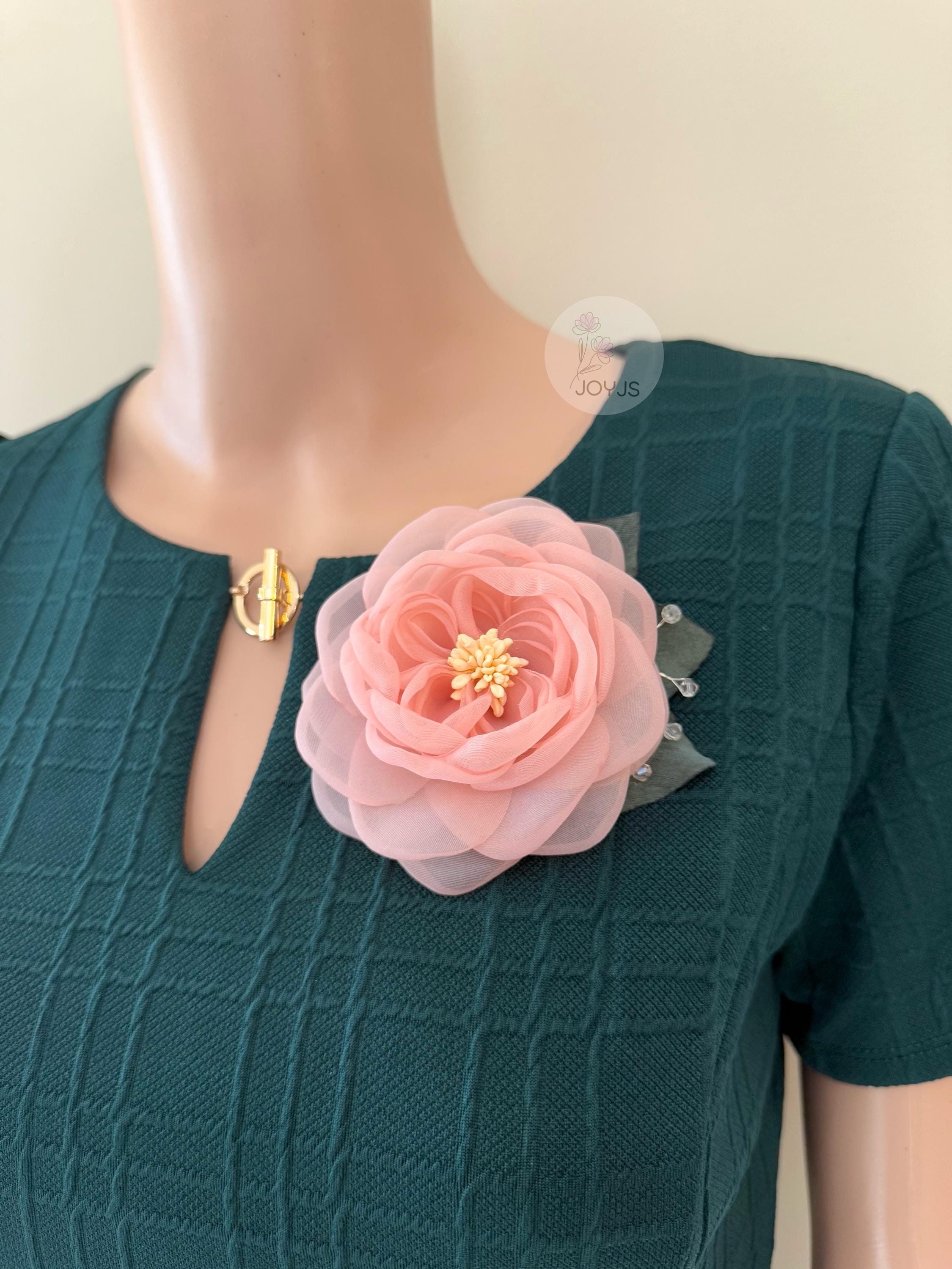 Julier Reed Brooch Handmade Chiffon Juliet Rose Brooch: Flower Pin or Hair Clip - Etsy