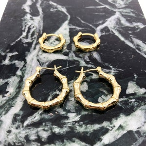 Gold bamboo shop earrings wholesale