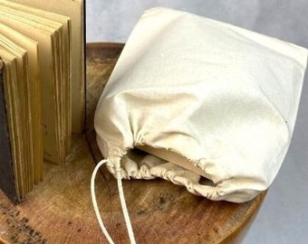 12x16 Inches [30x40cm] Organic Cotton Reusable Single Drawstring Muslin Bags, Best for Storage and Packaging.