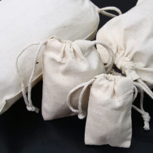 12x16 Inches Cotton Muslin Bags 100% Organic Cotton Double Drawstring Premium Quality Eco Friendly Reusable Natural Bags. zdjęcie 6