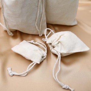 12x16 Inches Cotton Muslin Bags 100% Organic Cotton Double Drawstring Premium Quality Eco Friendly Reusable Natural Bags. zdjęcie 10