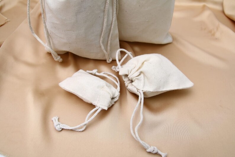 12x16 Inches Cotton Muslin Bags 100% Organic Cotton Double Drawstring Premium Quality Eco Friendly Reusable Natural Bags. zdjęcie 10