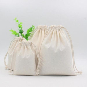 4x6-Zoll-Baumwoll-Doppelt-Kordelzug-Musselinbeutel - Premium-Qualitäts-Aufbewahrungs- und Verpackungsbeutel aus Baumwolle - Hochwertige Taschen