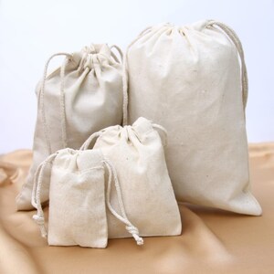 12x16 Inches Cotton Muslin Bags 100% Organic Cotton Double Drawstring Premium Quality Eco Friendly Reusable Natural Bags. zdjęcie 5