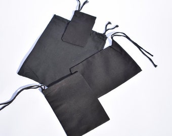 Muslin Bags- Black Cotton Drawstring Reusable & Premium Quality Eco Friendly Muslin Bags. Best Quality.