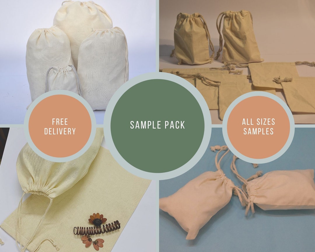 100 Reusable Organic Cotton Muslin Bags all Sizes Samples / 1 Each Etsy