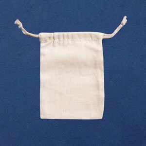 100 pcs of 5 x 7 Inches Canvas Cotton Double Drawstring Muslin Bags - 200 GSM - Natural Cotton Storage Bags