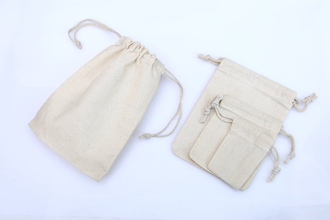 600 5x7 inches Original thick Cotton Muslin Bags *Nice QUALITY*   QTY