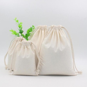 3x4-Zoll-Baumwoll-Doppelt-Kordelzug-Musselinbeutel - Premium-Qualitäts-Aufbewahrungs- und Verpackungsbeutel aus Baumwolle - Hochwertige Taschen