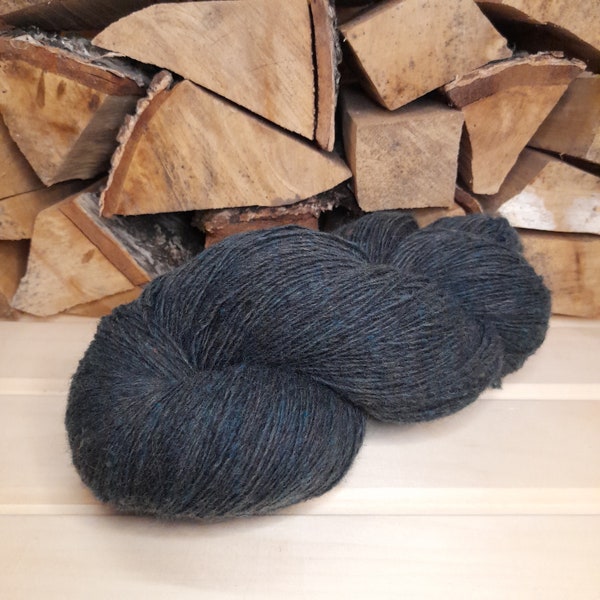 Tweed Yarn Organic Wool 100% Natural Sheep Eco Lace 200 grams Dundaga Latvia Knitting Weaving Crocheting Art Artistic Gray