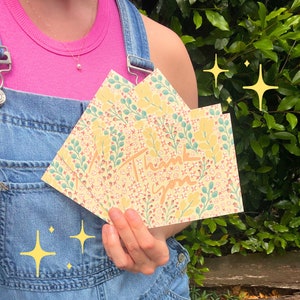 Floral Thank You cards, thank you card, floral card, blank thank you card, blank card, flower card, flowery card, bridesmaid card