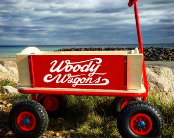 Woody’s Original Wagons - Hand painted personalised beach / festival / picnic kids pull carts.