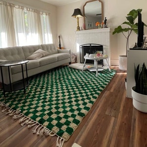 moroccan checkered rug, checkered morrocan rug, green moroccan rug, checkered moroccan rug, green checkered rug, black and green rug