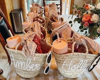 Personalized Bachelorette Party bag ,bridal bag Gift Bag Bridesmaid Bag, Bachelorette Bag, Custom Basket Gift Bag , Customized Basket bag