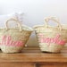 straw baskets personalized WEDDING GUEST ,flower girl bags,customized straw bags,custom beach bag,straw tote,embroidered bags