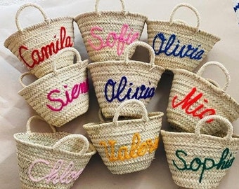 Personalized straw moroccan basket,bridal shower bags,customized straw bags,custom basket bag,straw tote,embroidered bags
