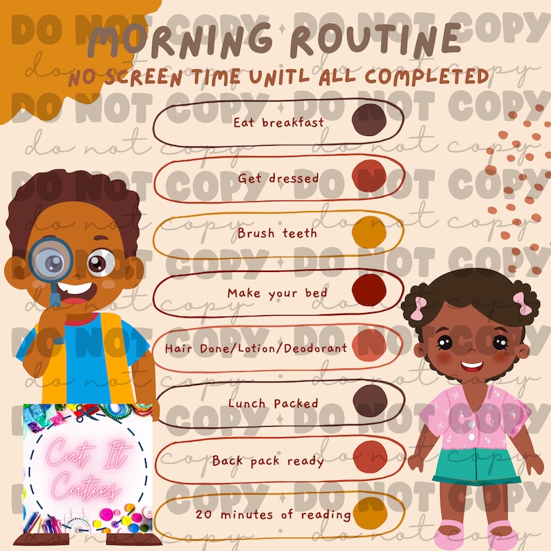 Digital File for Printable Daily Routine for Kids, Kids Screentime ...