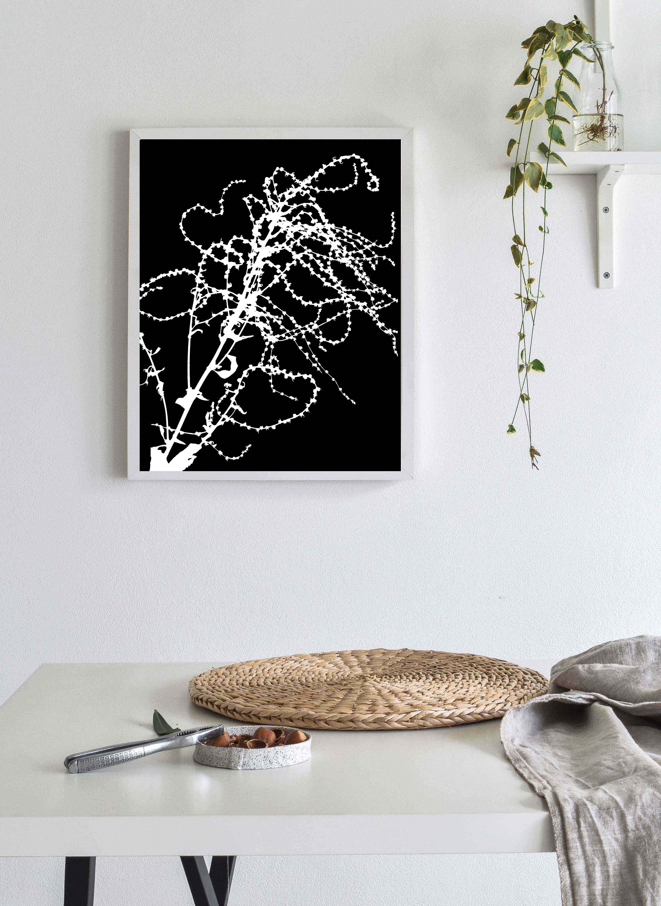 Black and White Wall Art Printable I Botanical Print | Etsy
