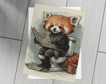 Funny Red Panda Postcard Set: Kawaii Animal Art (Envelopes Included)