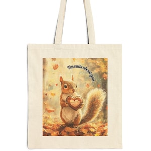 Squirrel Tote Bag - Cute Animal Lover Gift, Women&#39;s Shopper Bag for Valentine&#39;s, Canvas Bag, Reusable Grocery Bag,Tote Bag For Woman