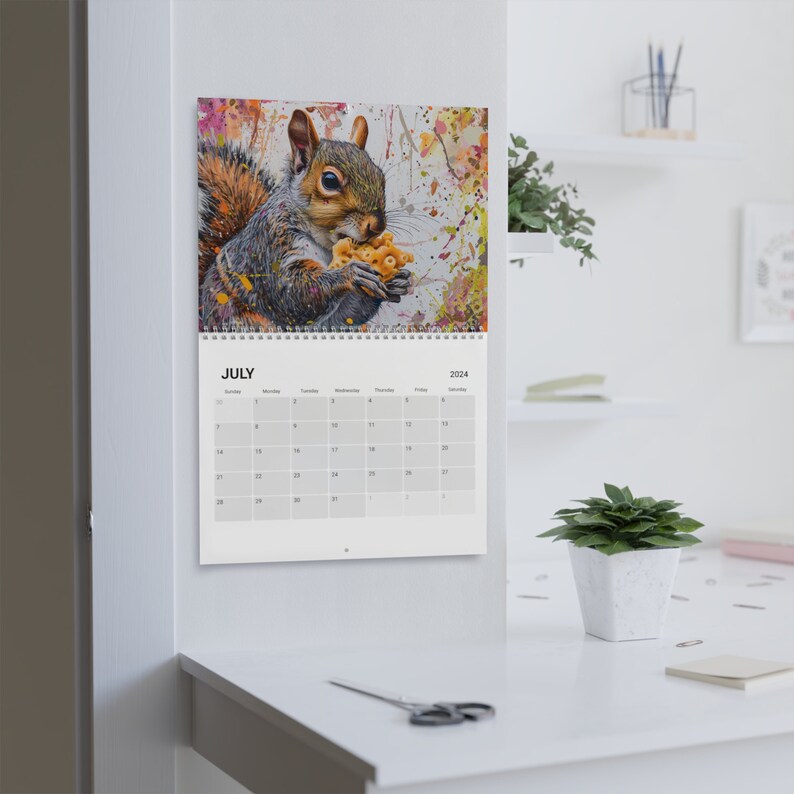 2024 Squirrel Calendar Artistic Monthly Photos of Adorable Squirrels