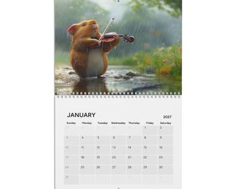 Guinea Pig Calendar 2027, Cute Wall Calendars, Unique Animal Planner - Gift for Guinea Pig Lovers, Monthly Organizer, Office Decor