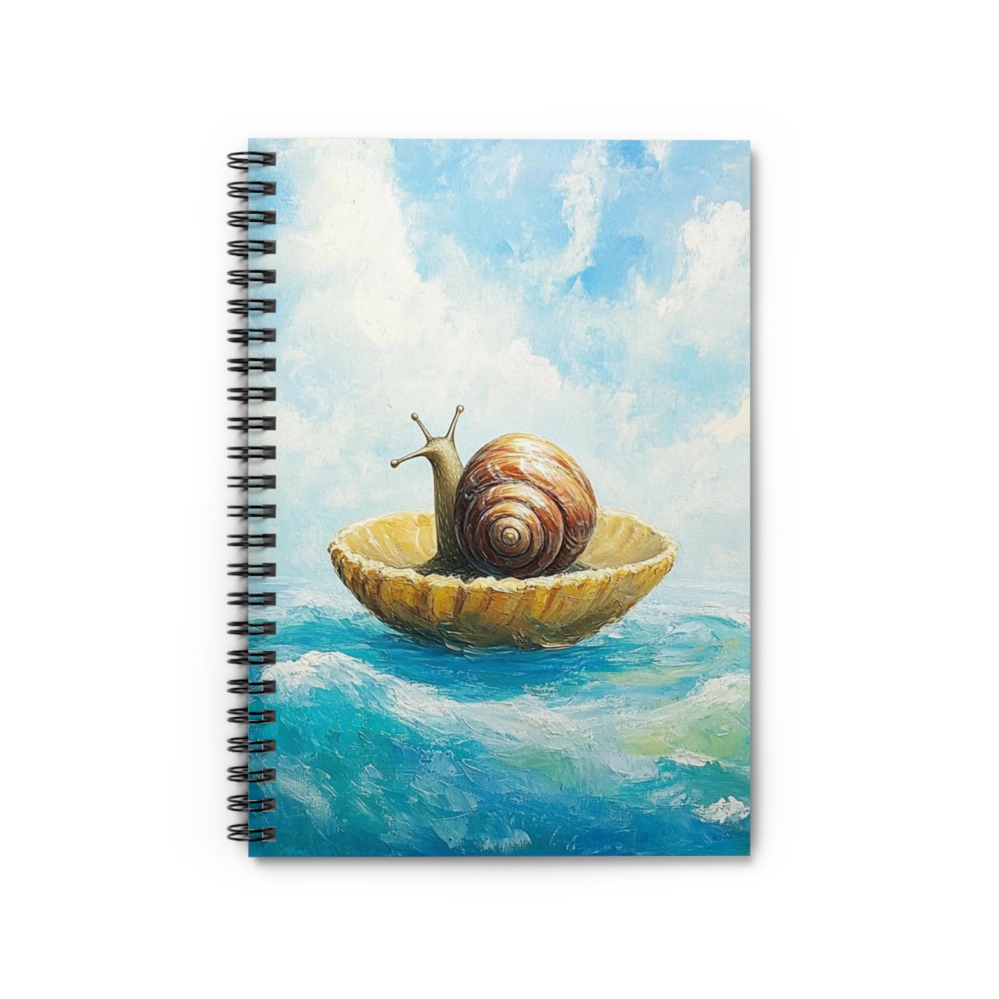 Snail Taking Notes Snail Spiral Notebook – Animal Art Journal, Ruled Pages, Document ...