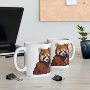 Ceramic Coffe Mug,  Red Panda Lover Gift ,Animal Art Gift,Best Gift for Animal Lovers , Kawai Design