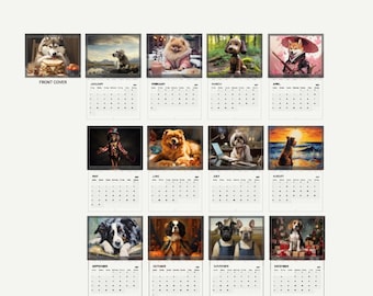 Dog Calendar 2027 Wall Calendars, Puppy Wall Art, Animal Lover Gift, Cute Dog Planner, Funny Dog Appointment Book