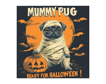 Cute Mummy Pug Halloween Magnet | Dog Lover Gift