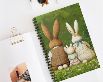 Cute Easter Bunnies Spiral Notebook ,Journal for Kids, Easter Bunny Notebook, Kids' Journal, Easter Gift, Bunny Lover Gift