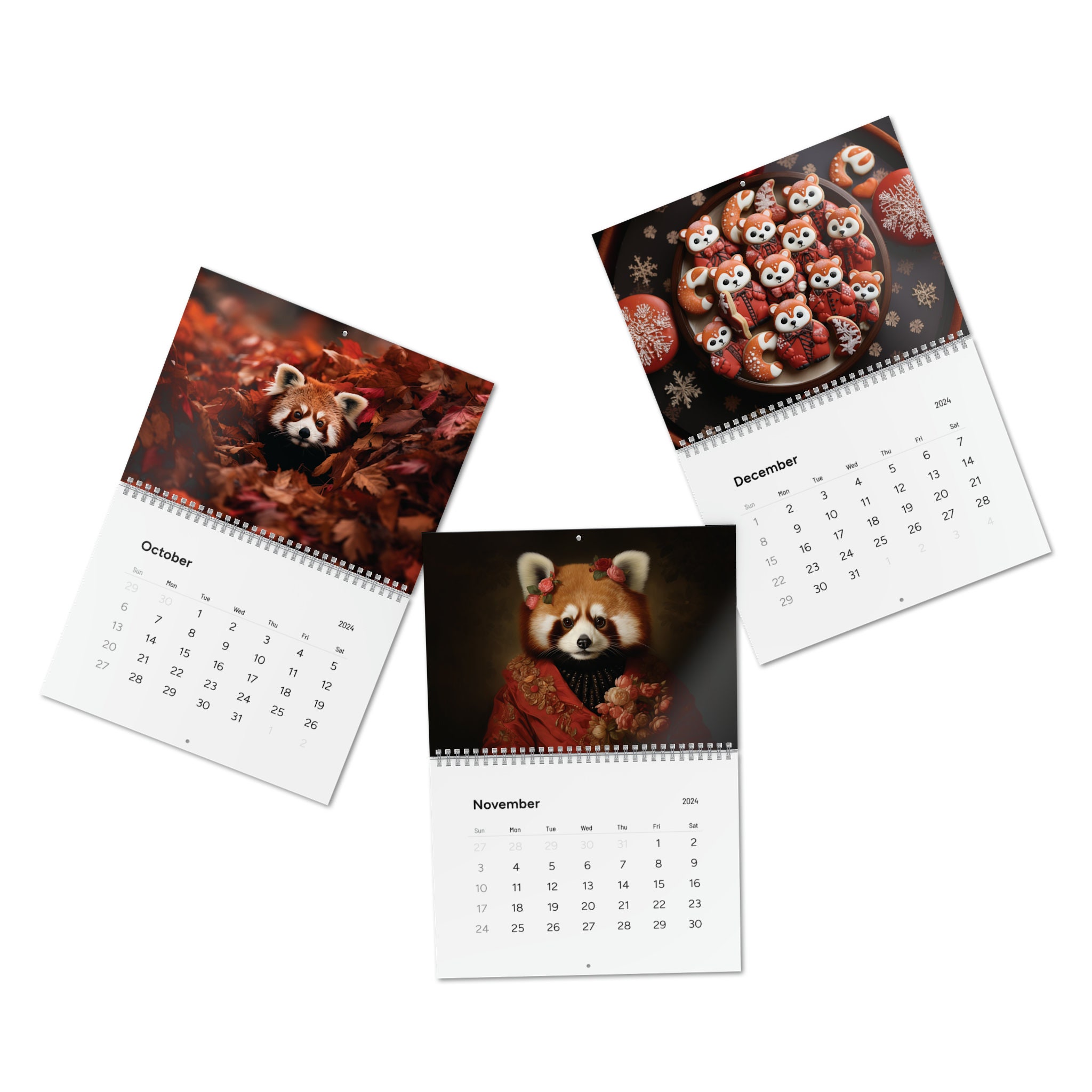 Red Panda Calendar 2024animal Calendar Animal Gift - Etsy