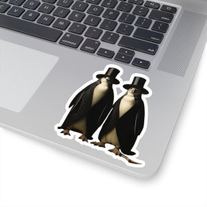Divertida pegatina de pingüino para cuaderno, patineta o Kindle, para amantes de los animales, arte animal, regalo para niños,