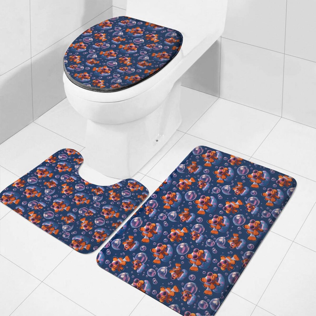 Cartoon Clownfish 3-piece Bathroom Rug Set, Ocean Theme Decor - Etsy