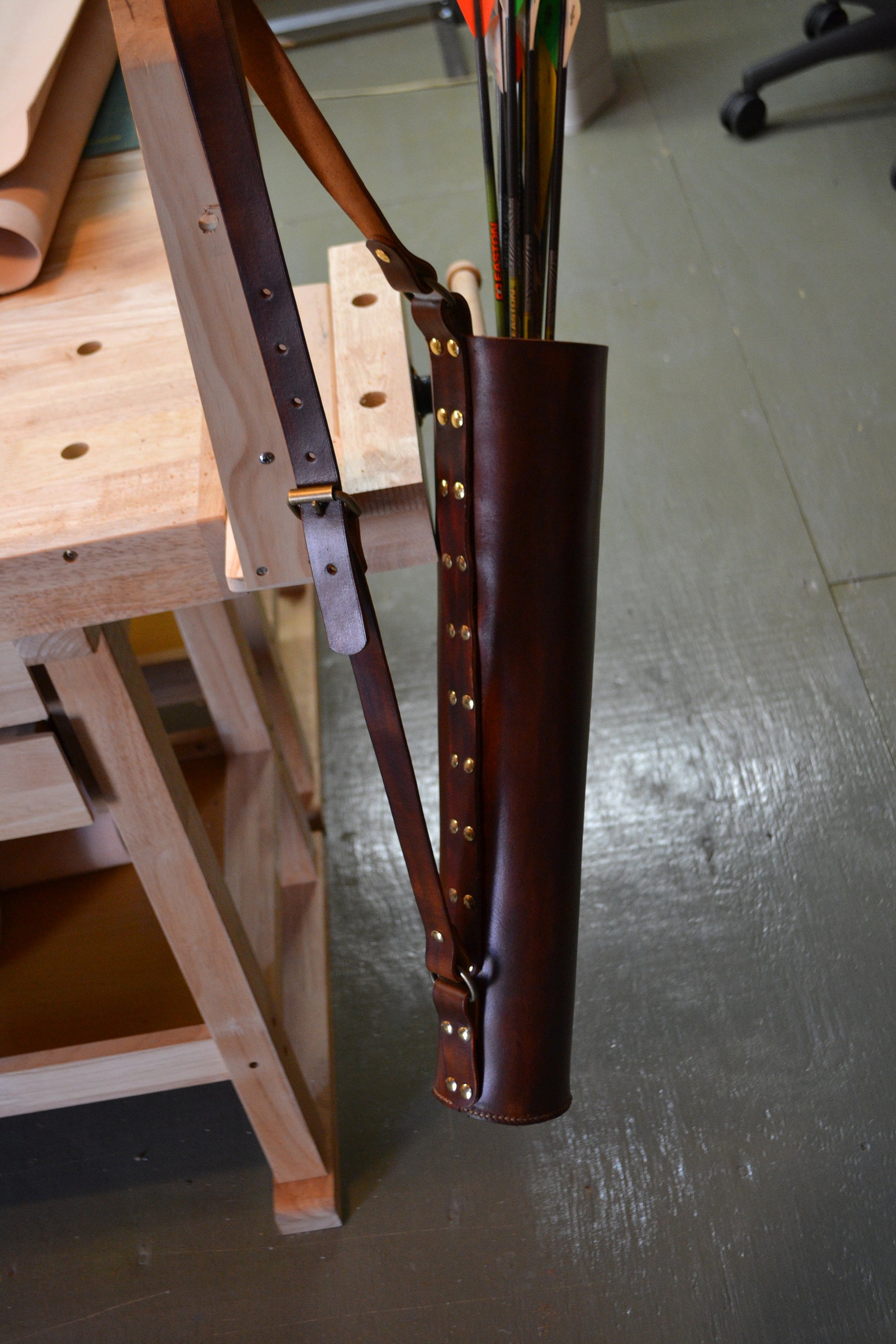 Leather Arrow Quiver, Handmade Leather Arrow Quiver, Traditional Archery Etsy